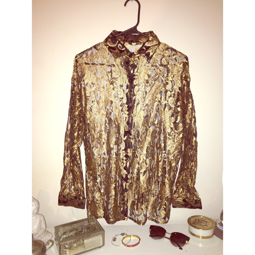 Vintage mesh button down
